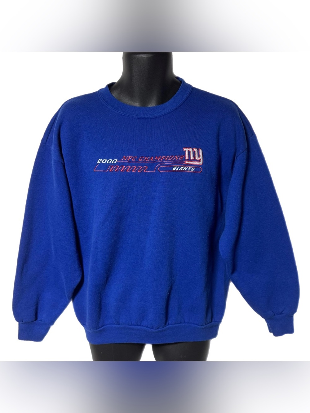 Vtg Y2K New York Giants 2000 NFC Champions Logo Athletic Crewneck Sweatshirt L